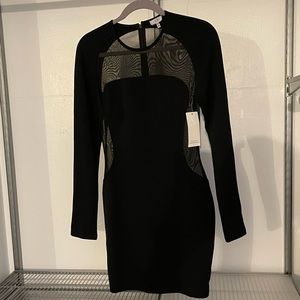 Tobi Black bodycon long sleeve dress